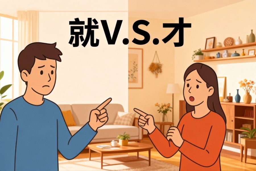 就 and 才 Difference